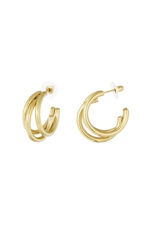 Earrings Olympic Gold Color Stainless Steel h5 