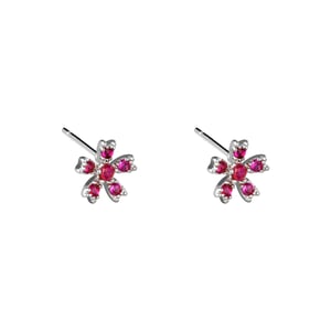 Boucles d'oreilles Rubis Rose h5 