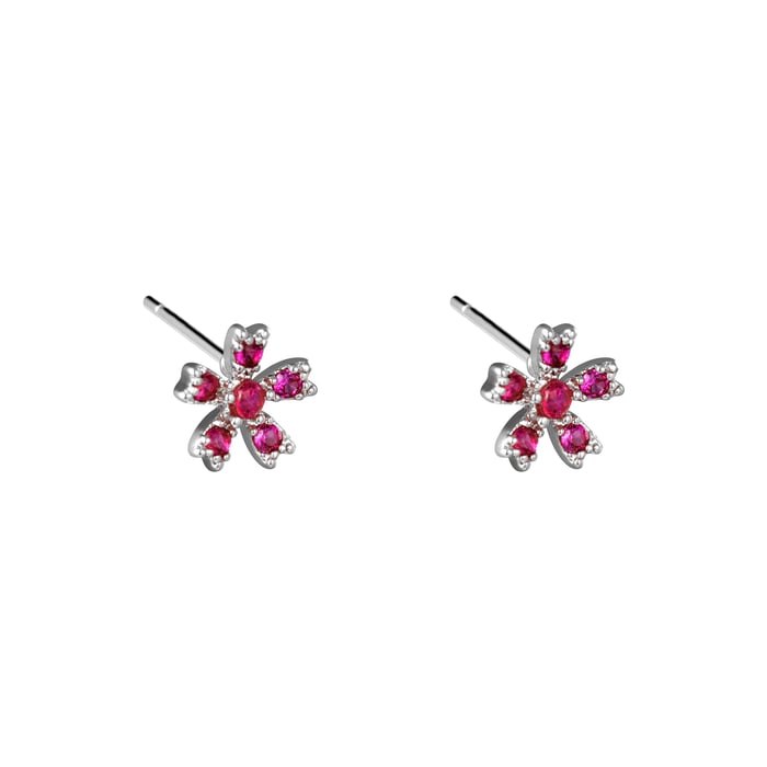 Boucles d'oreilles Rubis Rose 