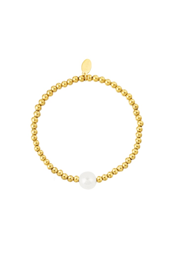 Bracelet big pearl Gold Color Stainless Steel Picture3