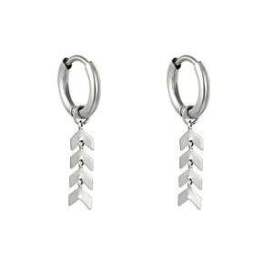 Earrings Herringbone - silver color colored h5 