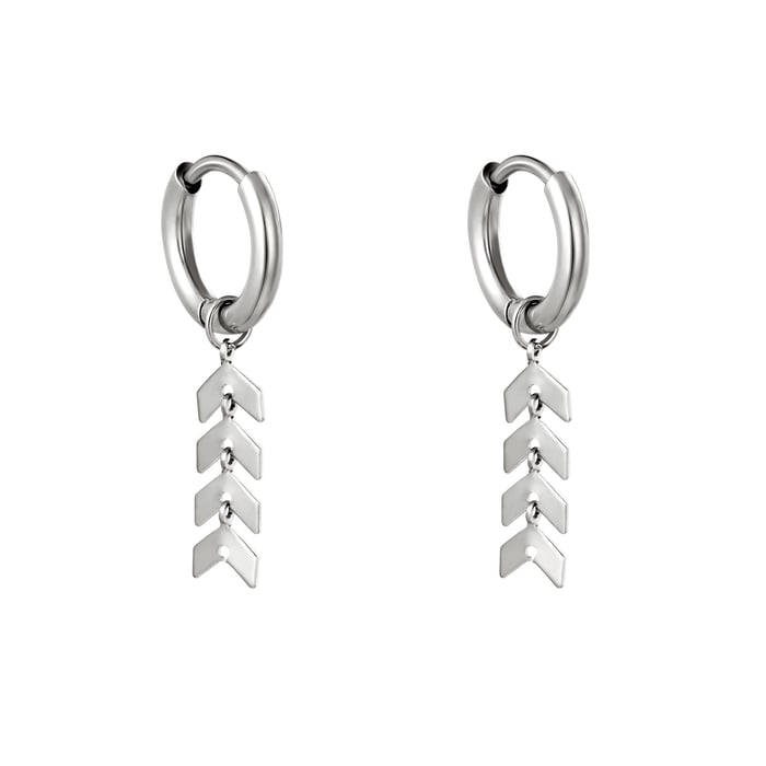 Earrings Herringbone - silver color colored 