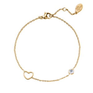 Birthstone bracelet January Gold color h5 