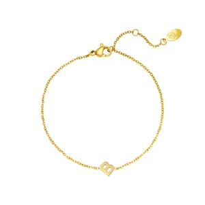 Bracciale in acciaio inossidabile iniziale B Colore oro h5 