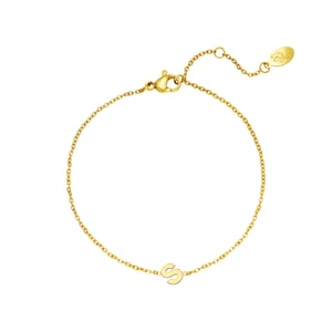 Bracciale in acciaio inossidabile iniziale S Colore oro h5 