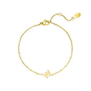 Bracciale in acciaio inossidabile iniziale W Colore oro h5 