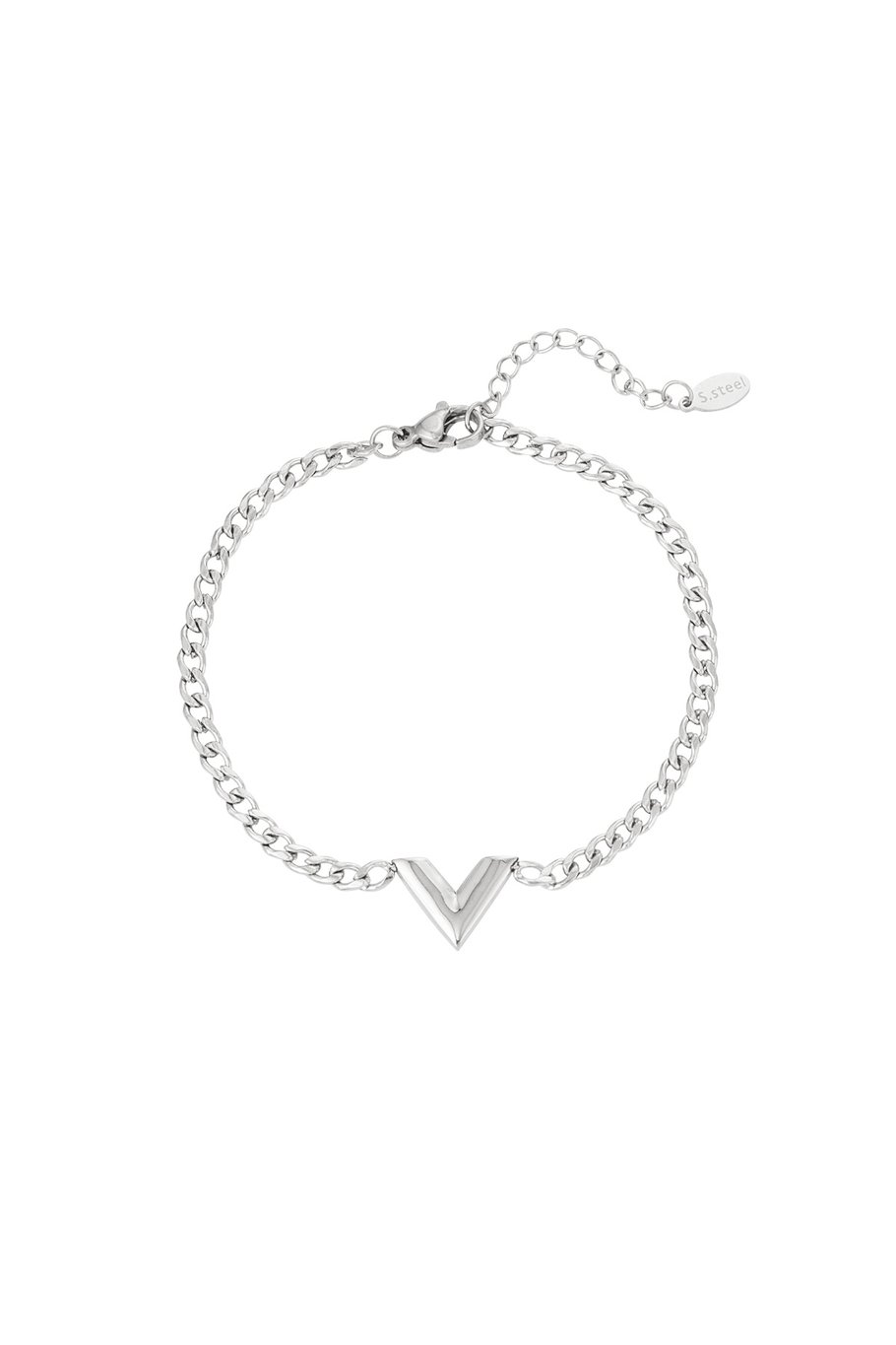 stainless steel bracelet letter v