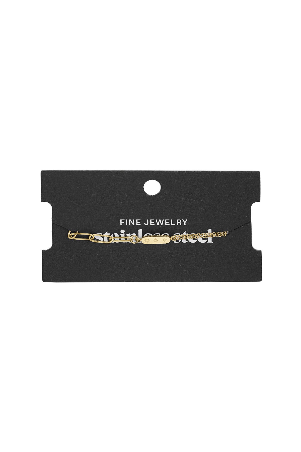 stainless steel bracelet with double chain and charm  Picture3