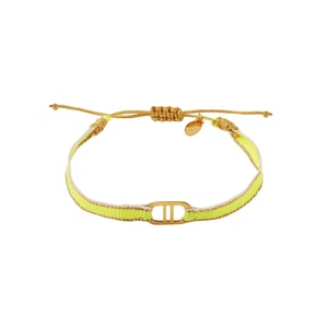 Bracelet good life fabric Yellow & Gold Color Polyester  h5 