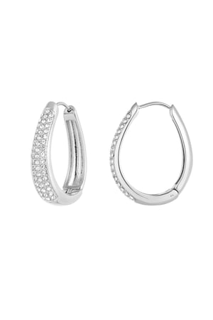 Earrings oval glam - Silver Color Stainless Steel h5 