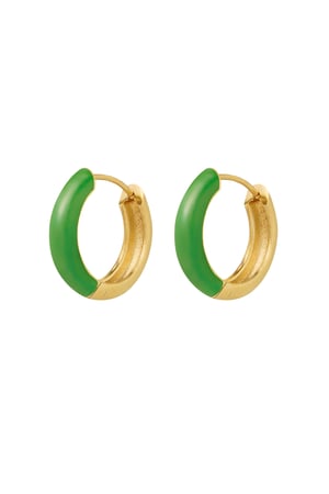 earrings green - Gold color h5 