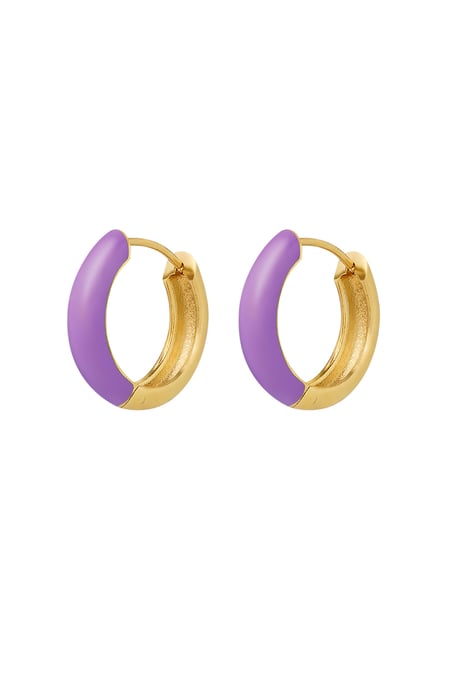 boucles d'oreilles violet - Couleur or