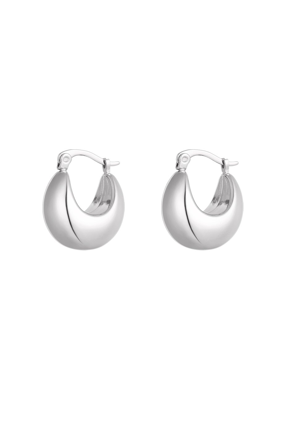 coarse half moon mini earrings