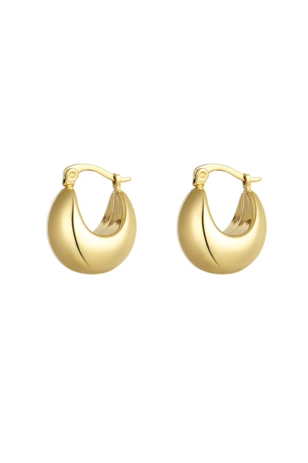 Coarse half moon mini earrings - Gold color 2