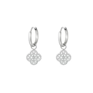 Boucles d'oreilles trèfle avec strass h5 