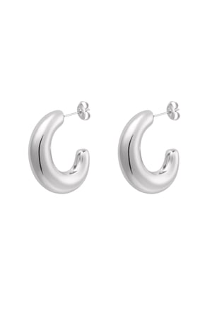 Earrings classy half moon - Silver Color color h5 