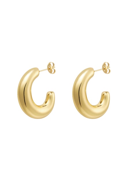 Pendientes classy media luna - Color dorado