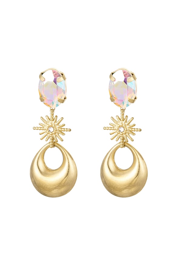 Boucles d'oreilles charms avec perle de verre - doré Acier Inoxydable