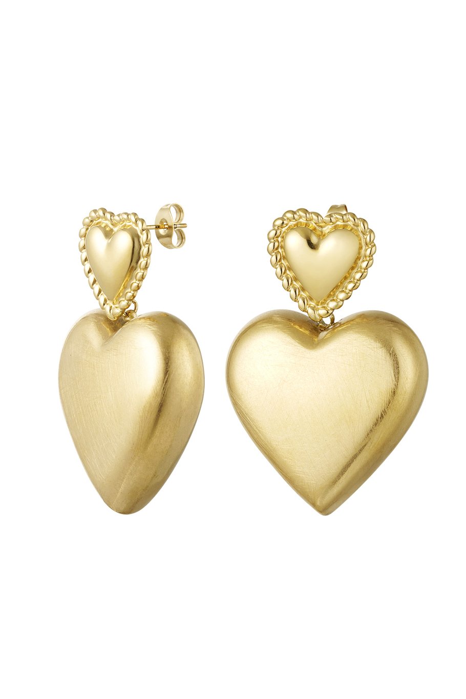 Ohrringe Herzen - Goldfarbe Edelstahl