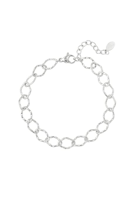 Bracelet round links - silver color Stainless Steel