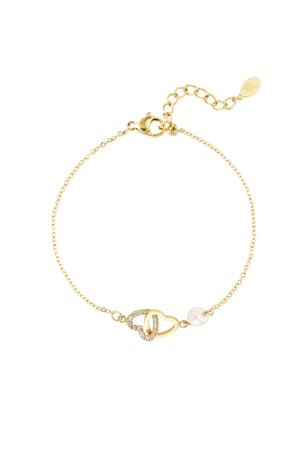 Armband Forever Hearts - Goldfarbe Edelstahl h5 