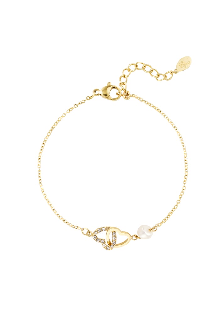 Armband Forever Hearts - Goldfarbe Edelstahl 