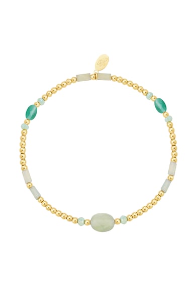 Bead bracelet colorful details - pink & Gold color Stainless Steel h5 