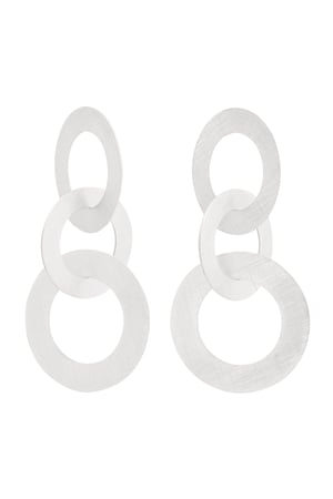 Earrings 3 circles - silver color Stainless Steel h5 