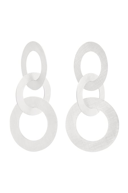 Earrings 3 circles - silver color Stainless Steel 2