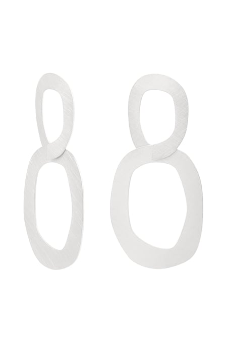 Earrings link - silver color Stainless Steel