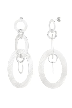 Circle party earrings - Silver Color color h5 