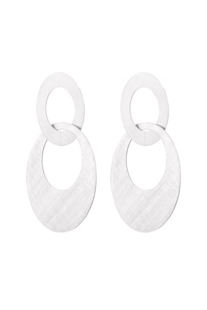 Earrings connected ovals - Silver Color color h5 