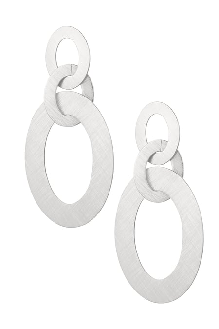 Earrings large link - silver color Stainless Steel