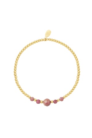 Armbandperlen Goldfarbe/rosa Rosè & Goldfarbe Stone h5 