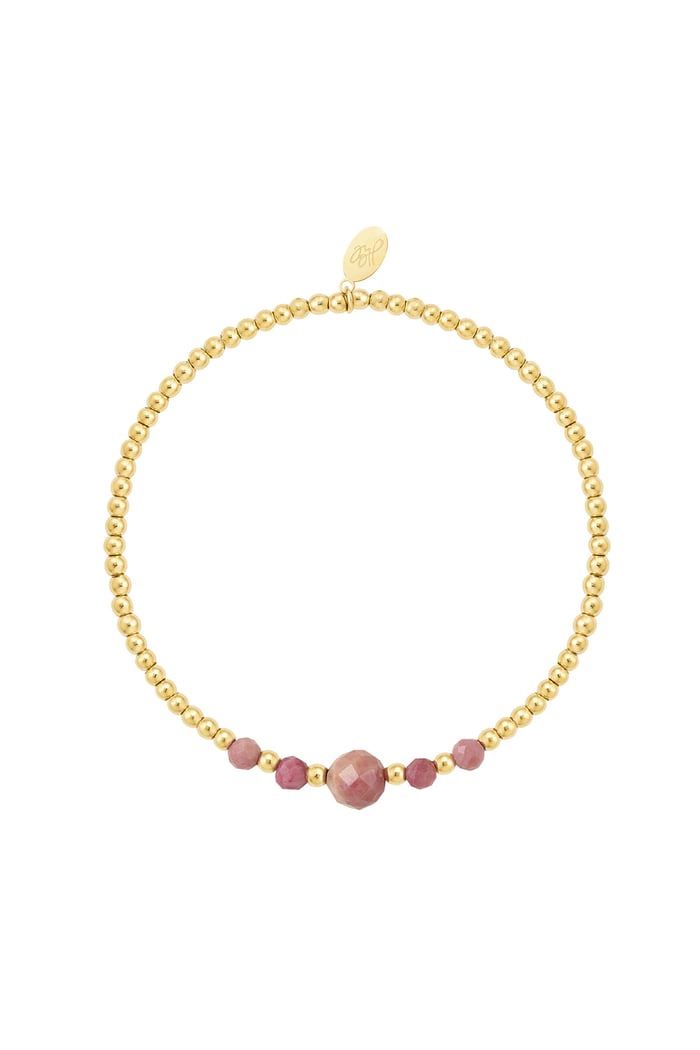 Armbandperlen Goldfarbe/rosa Rosè & Goldfarbe Stone 