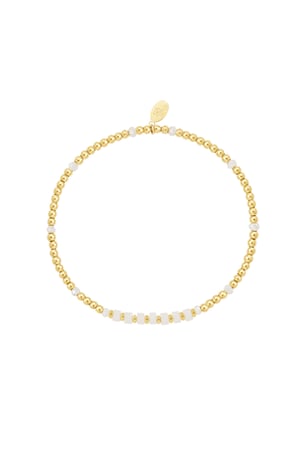 Bracelet different beads - Gold color/white Stainless Steel h5 