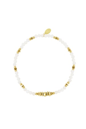 Beaded bracelet color - gold/white Stainless Steel h5 