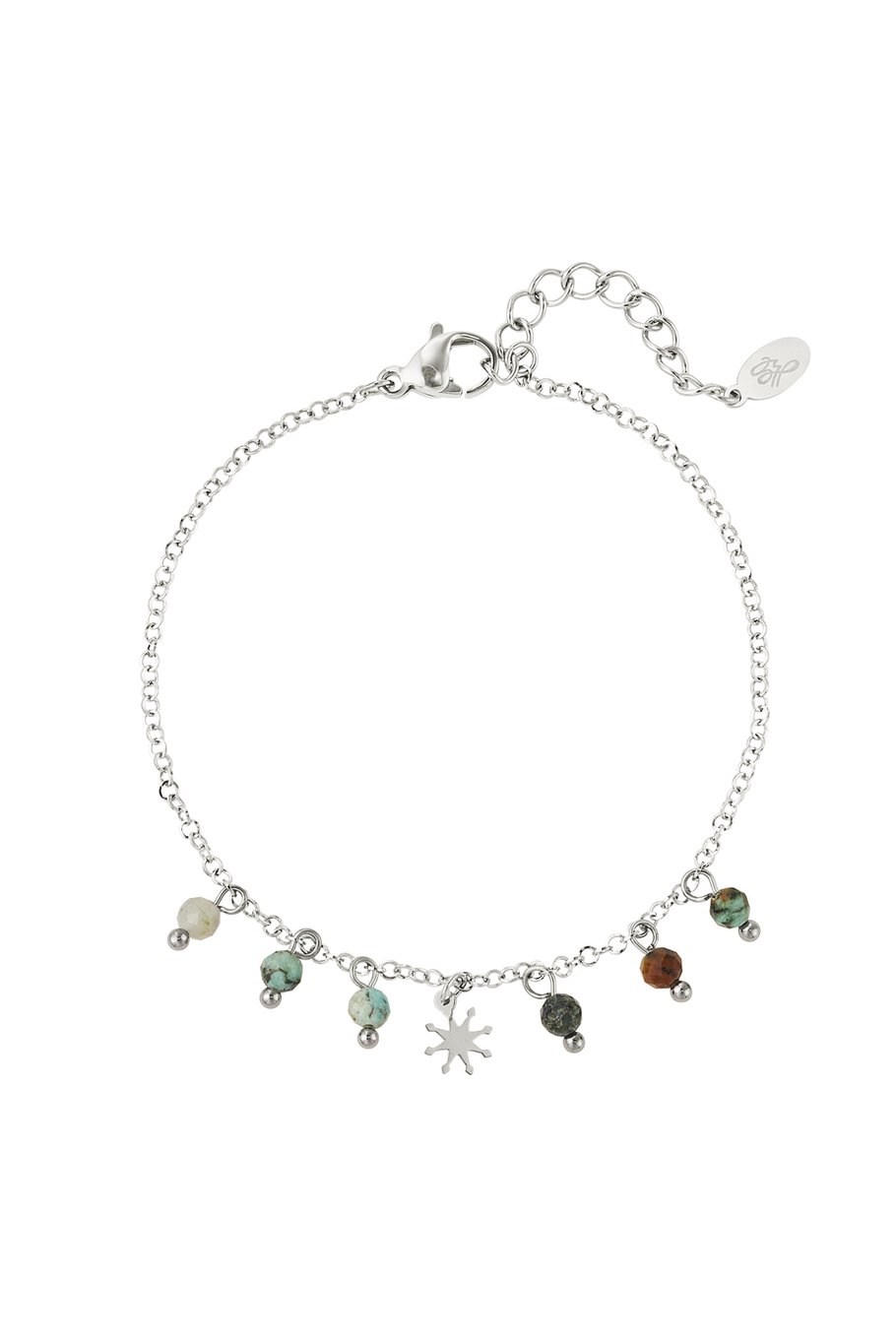 Armband hängende Perlen - grün/goldener Edelstahl