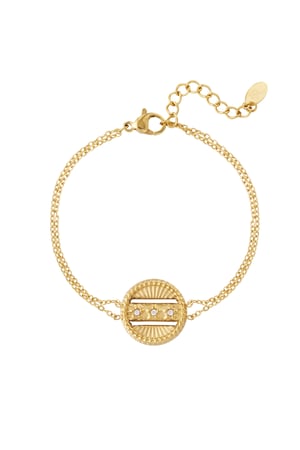 Armband mit runder Münze – Goldfarbe - Goldfarbefarbe h5 