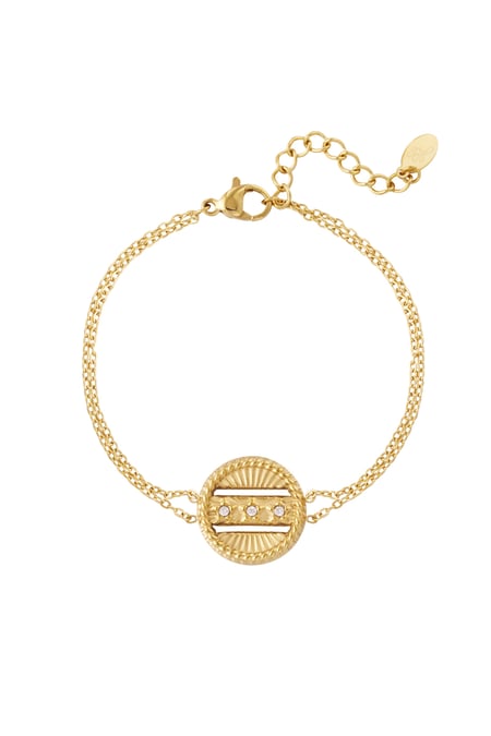 Bracelet with round coin - Gold color