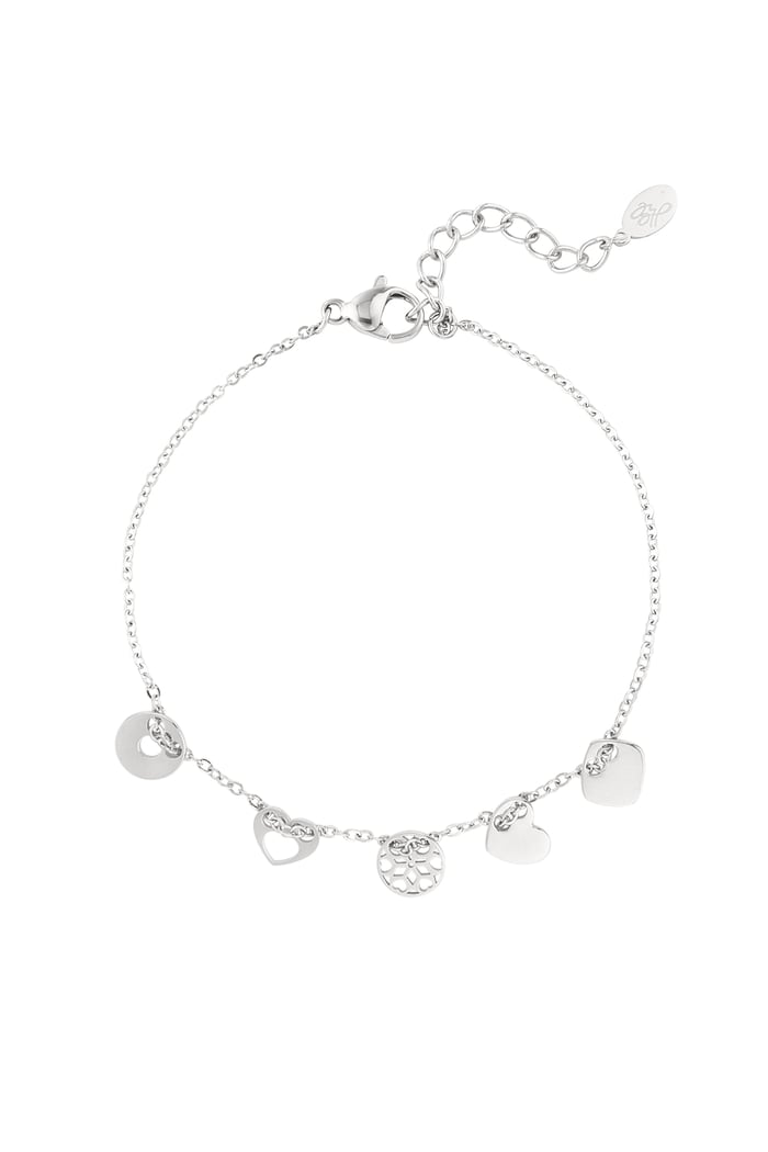 Bracelet with charms - Silver Color Stainless Steel 