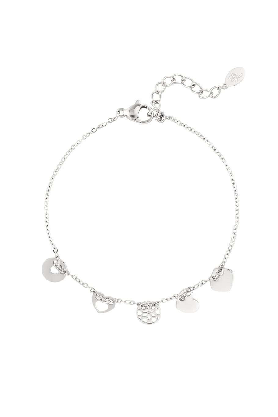 Armband mit Anhängern - Goldfarbe Edelstahl