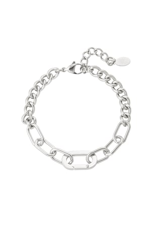 Link bracelet 2 styles - silver color Stainless Steel h5 