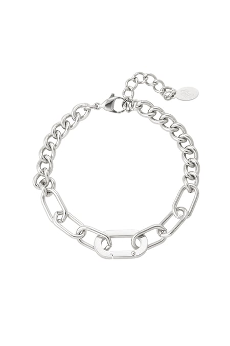 Link bracelet 2 styles - silver color Stainless Steel