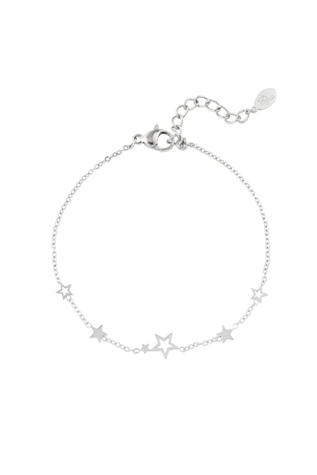 Bracelet stainless steel stars - Silver Color color