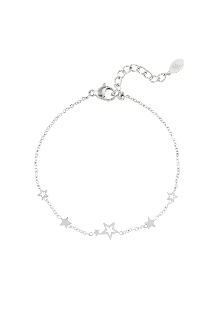 Bracelet stainless steel stars - Silver Color color 