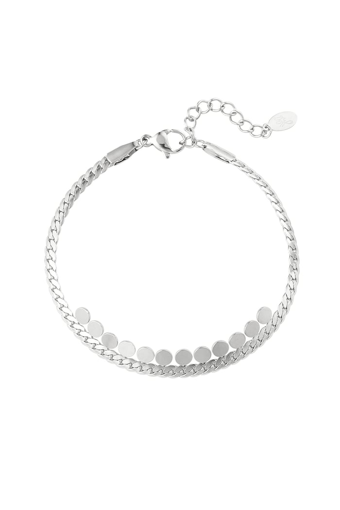 Braided bracelet with details - silver color Stainless Steel 