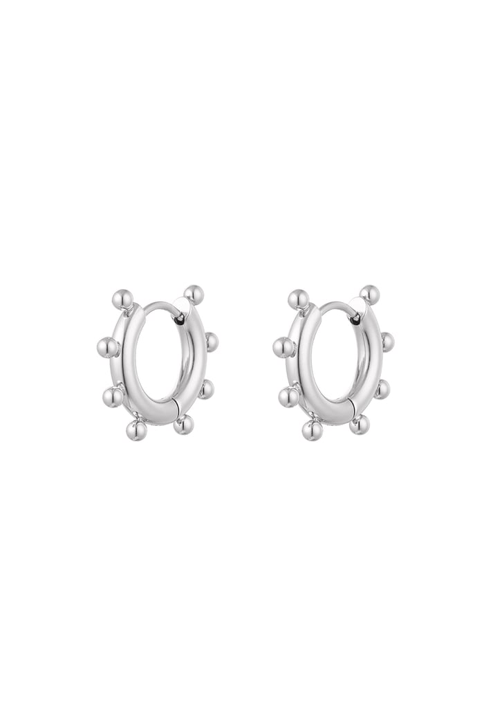 Earrings round balls small - silver color Stainless Steel 