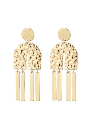 Statement earrings half arch - Gold Color Stainless Steel h5 