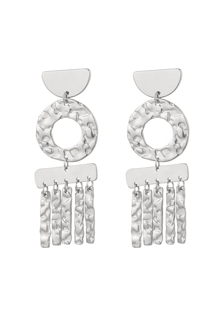 Statement earrings decoration - silver color Stainless Steel 2